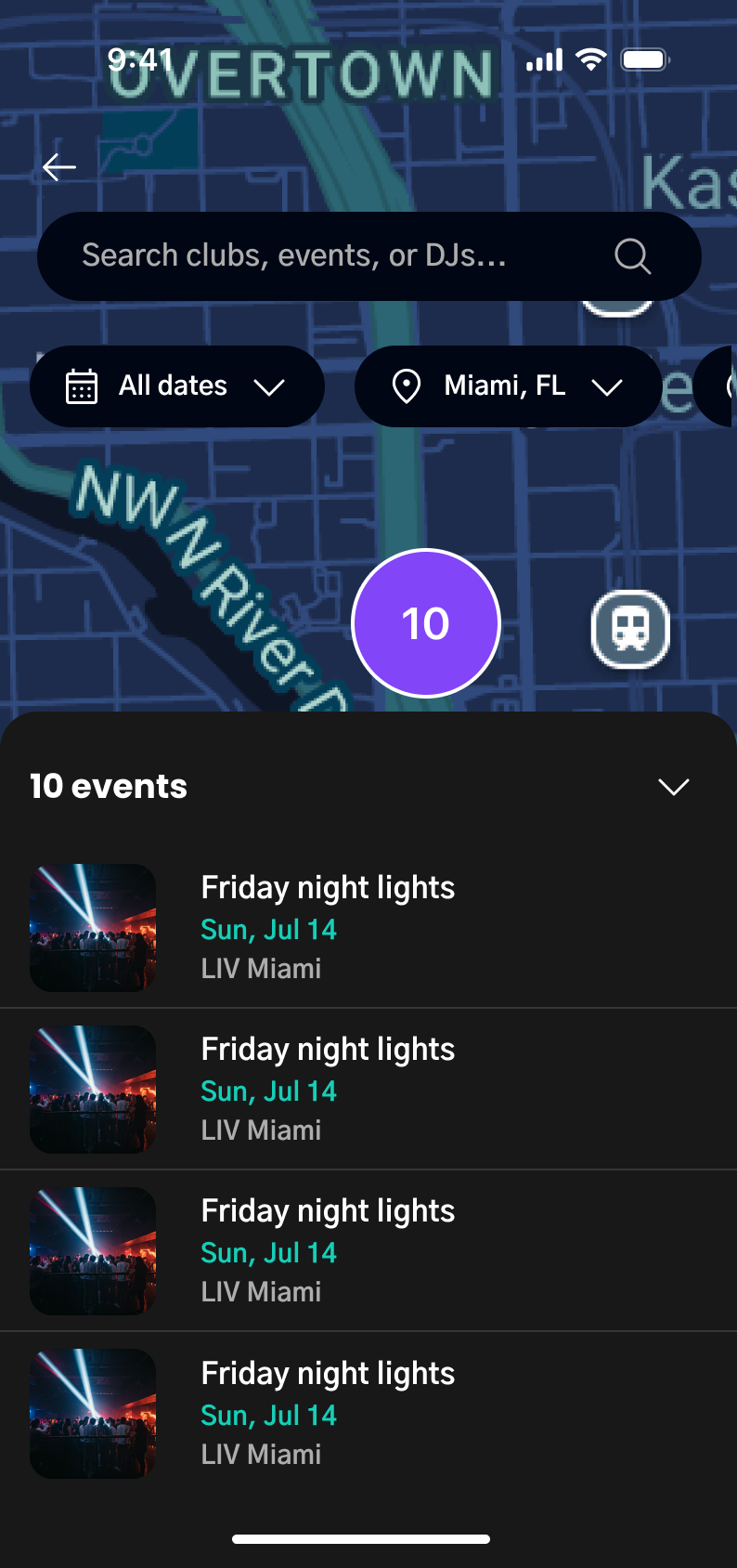 Nitelyfe App - Events Map
